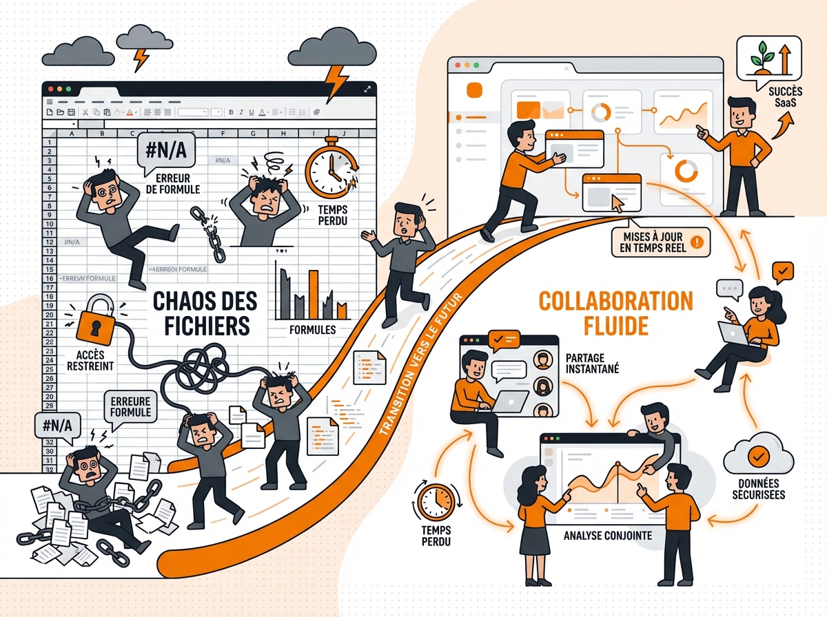 Comparatif Excel vs application web métier - collaboration, sécurité, automatisation